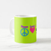 Liebe und Frieden Kaffeetasse (Vorderseite Links)