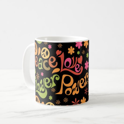 Liebe und Frieden Kaffeetasse (Vorderseite Links)
