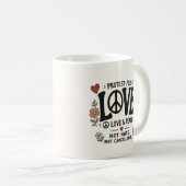 Liebe und Frieden Kaffeetasse (VorderseiteRechts)