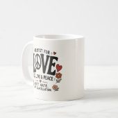 Liebe und Frieden Kaffeetasse (Vorderseite Links)