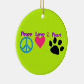 Liebe und Frieden Keramik Ornament (Rechts)