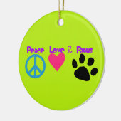 Liebe und Frieden Keramik Ornament (Links)