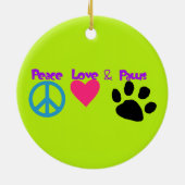 Liebe und Frieden Keramik Ornament (Hinten)