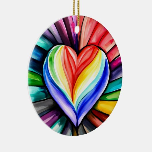 Liebe und Frieden Keramik Ornament (Rechts)