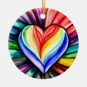 Liebe und Frieden Keramik Ornament