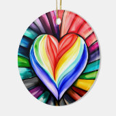 Liebe und Frieden Keramik Ornament (Links)