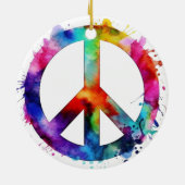 Liebe und Frieden Keramik Ornament (Hinten)