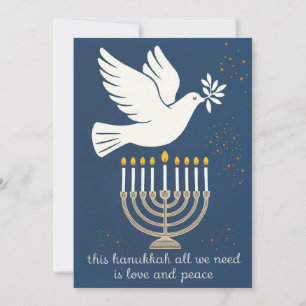 Liebe und Frieden klassisch und elegant, Hanukkah Feiertagskarte