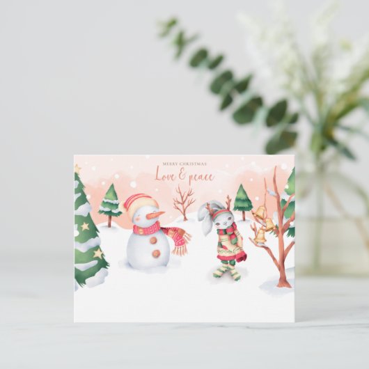 Liebe und Frieden Postkarte (Stehend Vorderseite)