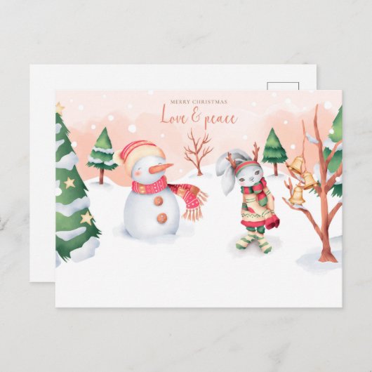 Liebe und Frieden Postkarte (Vorne/Hinten)