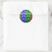 Liebe und Frieden Runder Aufkleber (Tasche)