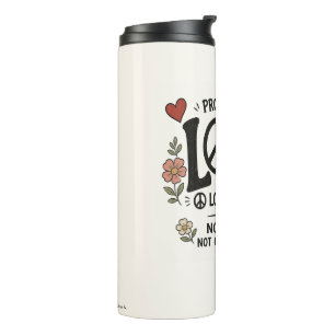 Liebe und Frieden Thermosbecher