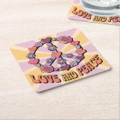 Liebe und Frieden Untersetzer Set (angewinkelt)