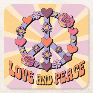 Liebe und Frieden Untersetzer Set