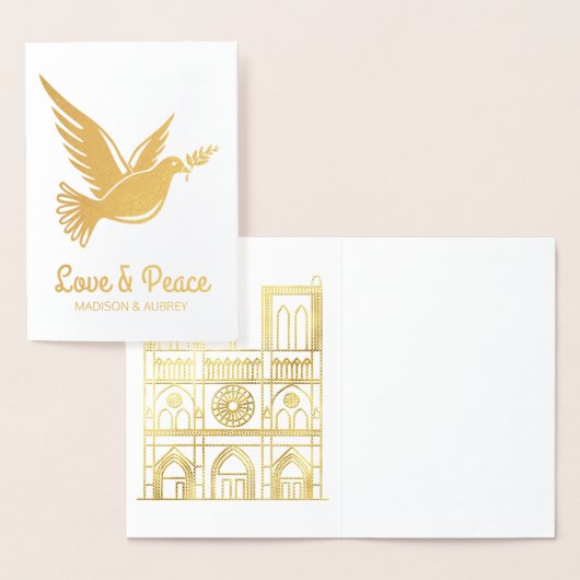 Liebe und Frieden Weihnachten wünscht Olivenzweig Folienkarte (Anzeige)