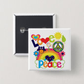 Liebe und Friedensbaby Button (Vorne & Hinten)