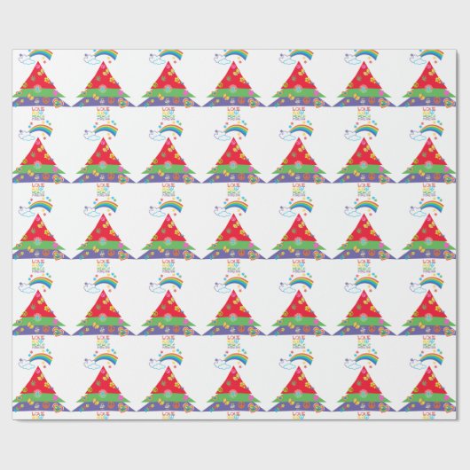 Liebe und Friedensfür immer Weihnachten Geschenkpapier (Flach)