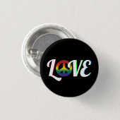 Liebe und FriedensHippy Retro Button (Vorne & Hinten)