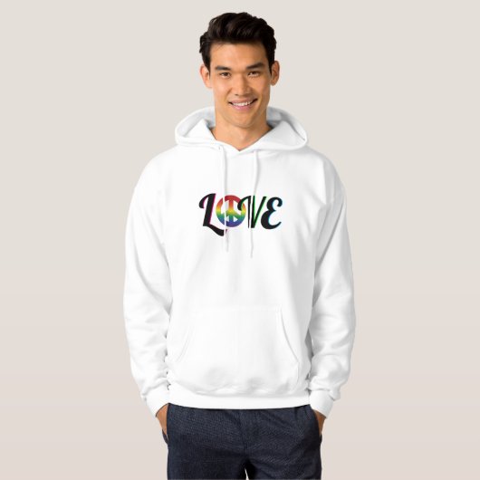 Liebe-und FriedensHippy Retro Zeichen Hoodie (Vorne ganz)