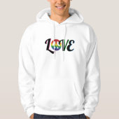 Liebe-und FriedensHippy Retro Zeichen Hoodie (Vorderseite)