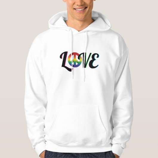 Liebe-und FriedensHippy Retro Zeichen Hoodie (Vorderseite)
