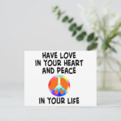 Liebe und Friedenskarte Postkarte (Stehend Vorderseite)