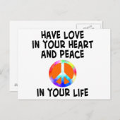 Liebe und Friedenskarte Postkarte (Vorne/Hinten)
