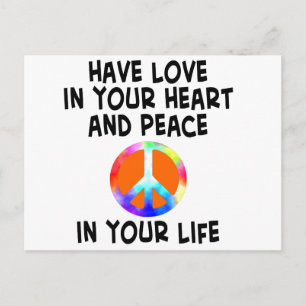 Liebe und Friedenskarte Postkarte