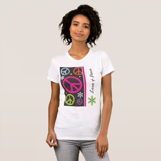 Liebe und Friedenszeichen-T - Shirt (Vorne ganz)