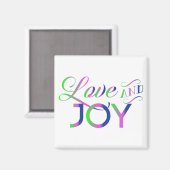 Liebe und fröhliches Magnet (Vorderseite/Rückseite)