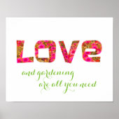 Liebe- und Gärtnerposter für Gärtner Poster (Vorne)