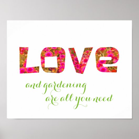 Liebe- und Gärtnerposter für Gärtner Poster (Vorne)