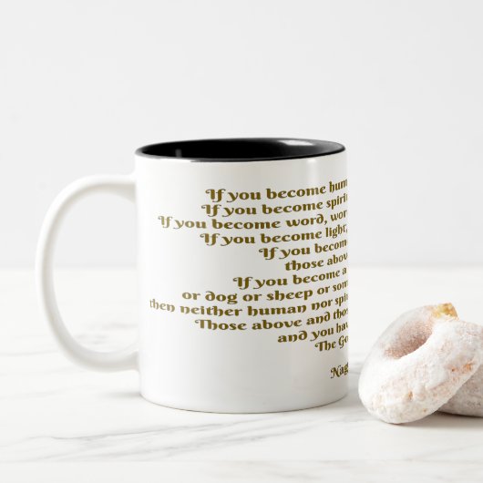 Liebe und Geist Zweifarbige Tasse (Mit Donut)