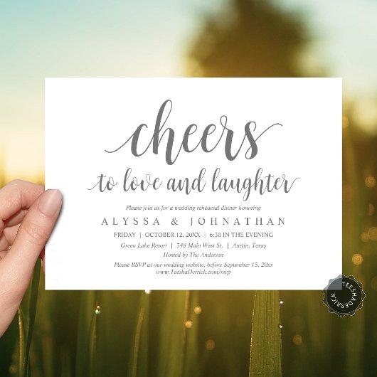 Liebe und Gelächter, Hochzeitsfeier, Probe Einladung