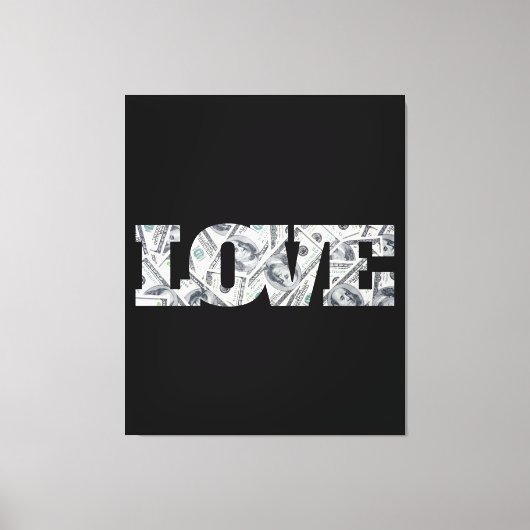 Liebe und Geldmauer Leinwanddruck (Vorderseite)