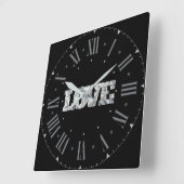 Liebe- und Geldsäulenhalle Quadratische Wanduhr (Winkel)