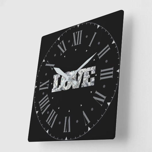 Liebe- und Geldsäulenhalle Quadratische Wanduhr (Winkel)