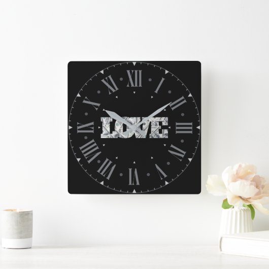 Liebe- und Geldsäulenhalle Quadratische Wanduhr (Zuhause)