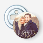 "Liebe" und Glitzern Foto Flaschenöffner (Vorderseite)