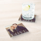 Liebe und Glitzern Foto Glasuntersetzer (Schrägansicht)