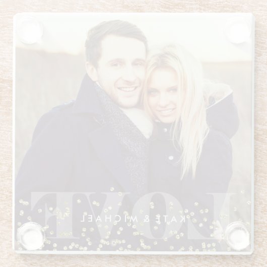 Liebe und Glitzern Foto Glasuntersetzer (Rückseite)