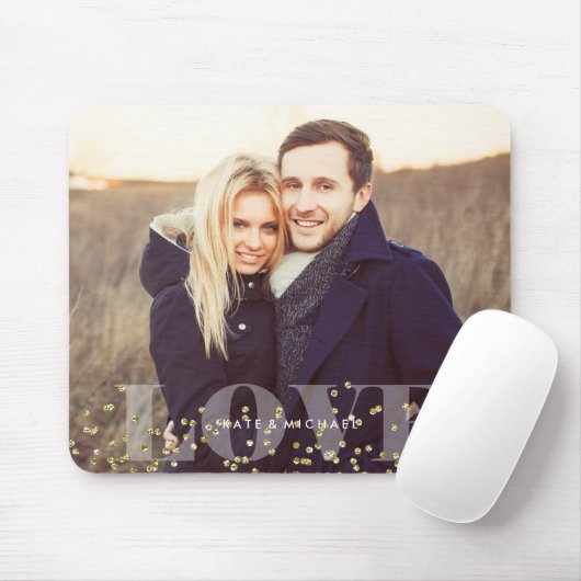 Liebe und Glitzern-Foto Mousepad (Mit Mouse)