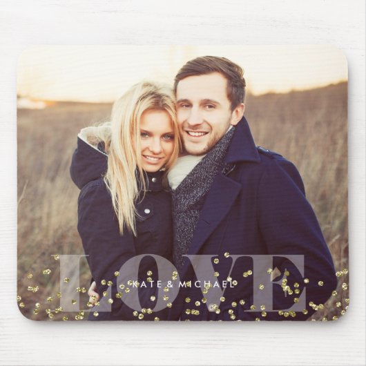Liebe und Glitzern-Foto Mousepad (Vorne)