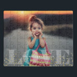 Liebe und Glitzern Foto Puzzle<br><div class="desc">Einfaches und elegantes Foto-Design. Benötigen Sie eine benutzerdefinierte Farbe? Senden Sie uns eine Nachricht an heartlockedstudio@gmail.com und wir helfen Ihnen gerne weiter!</div>