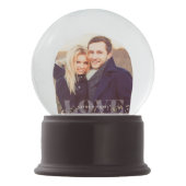 Liebe und Glitzern Foto Schneekugel (Rückseite)