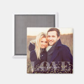 Liebe und Glitzern Modernes Monogramm-Foto Magnet (Vorderseite/Rückseite)