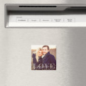 Liebe und Glitzern Modernes Monogramm-Foto Magnet (In Situ (Geschirrspüler))
