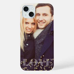 Liebe und Glitzern Overlay-Foto iPhone Hülle