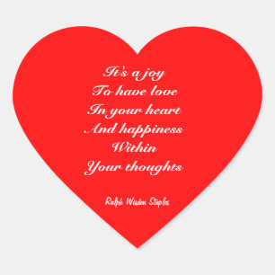 Liebe und Glück Herz-Aufkleber