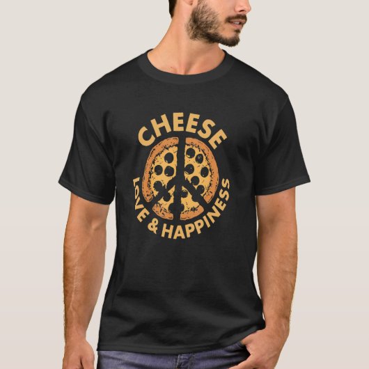 Liebe und Glück Pizza T-Shirt (Vorderseite)